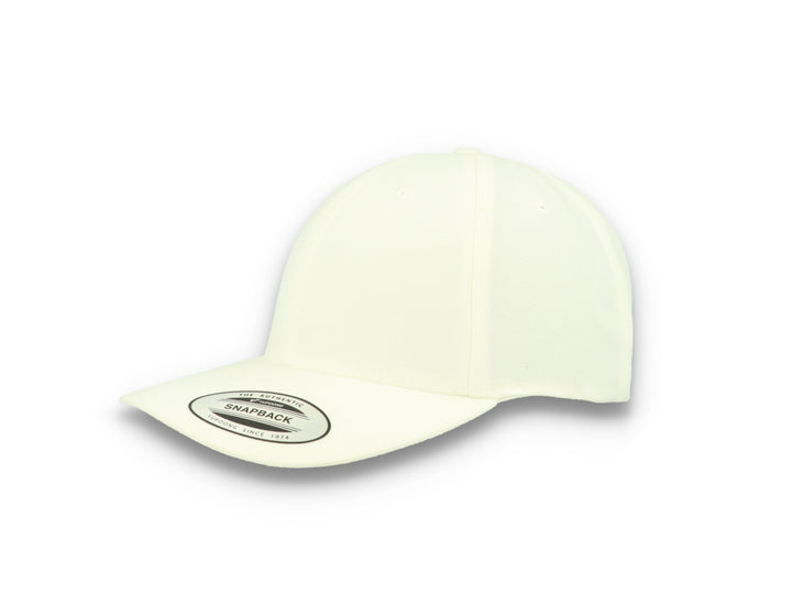 Premium Curved Visor Cap Snapback White - Yupoong 6789M - LOKK