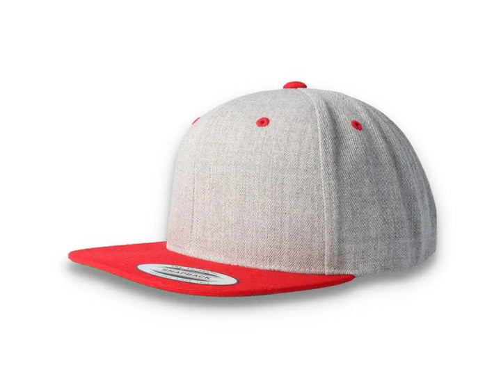 Yupoong Classic Snapback 6089MT Heather Grey/Red - LOKK