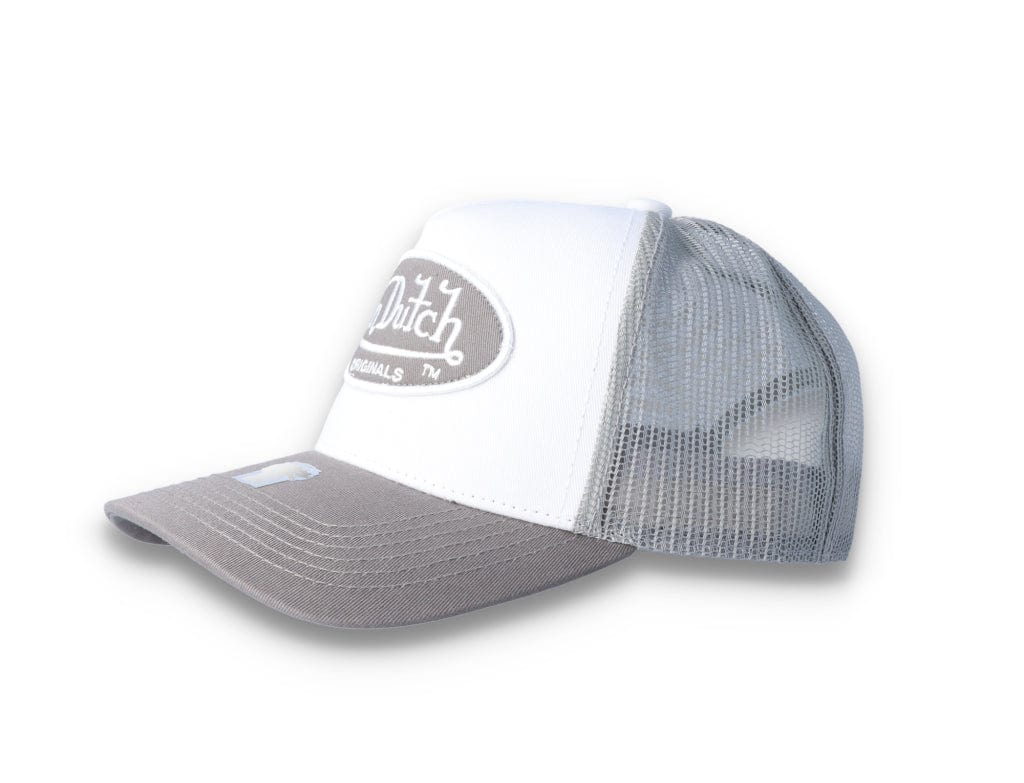 Von Dutch Trucker Cap Boston Cotton Twill White/Grey - LOKK