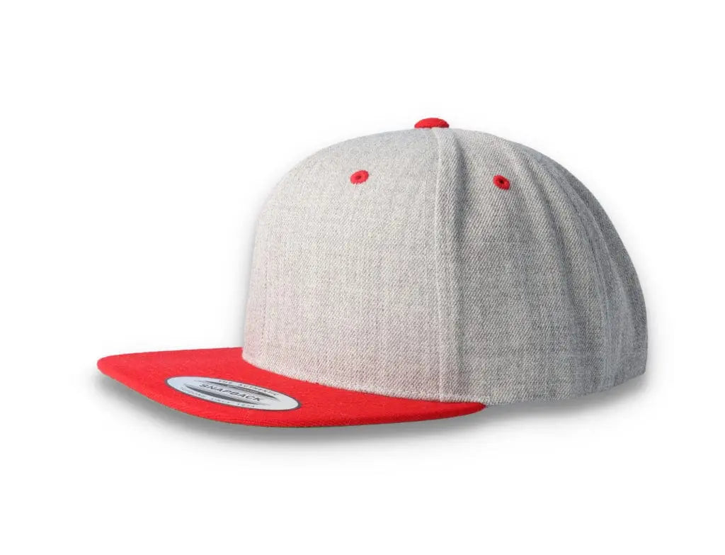 Yupoong Classic Snapback 6089MT Heather Grey/Red - LOKK