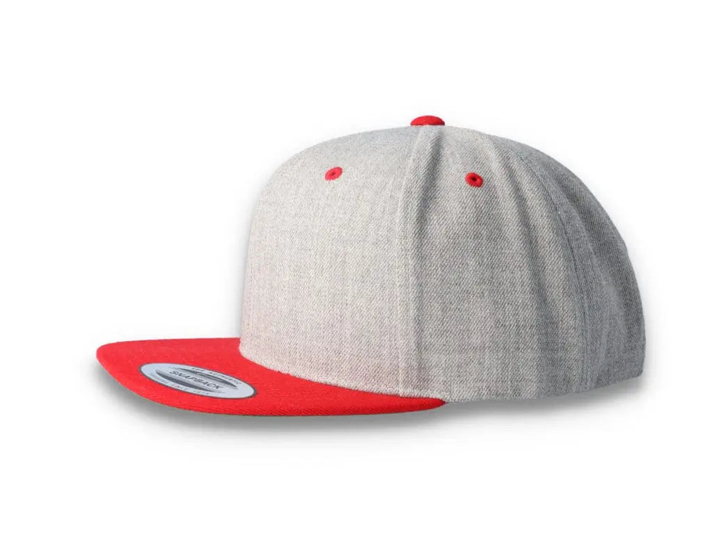 Yupoong Classic Snapback 6089MT Heather Grey/Red - LOKK