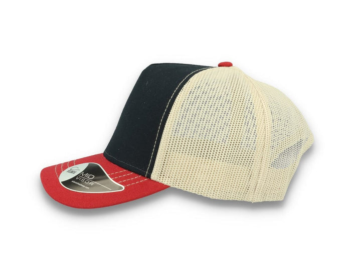 Trucker Cap Navy/Burgundy/Beige Atlantis Rapper Canvas - LOKK