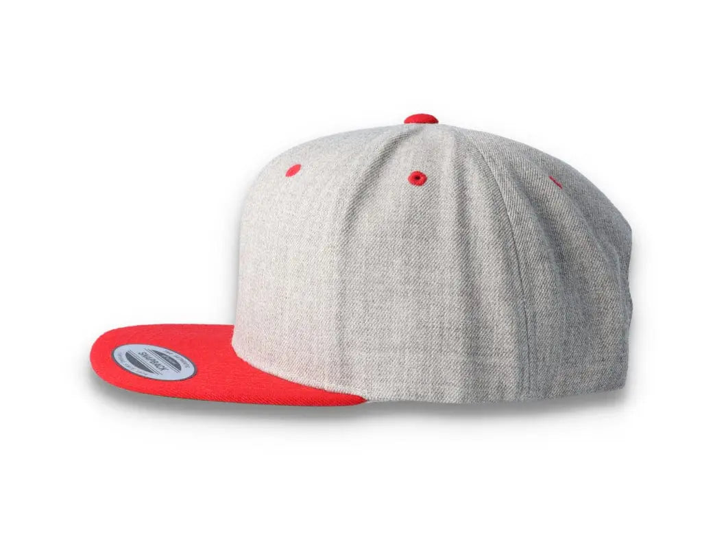 Yupoong Classic Snapback 6089MT Heather Grey/Red - LOKK