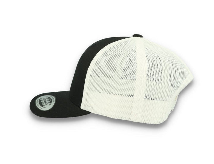 Black Trucker Cap w/ White Mesh Retro - Yupoong 6606T - LOKK