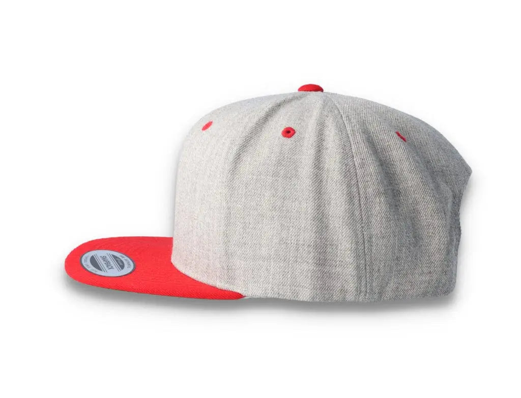 Yupoong Classic Snapback 6089MT Heather Grey/Red - LOKK