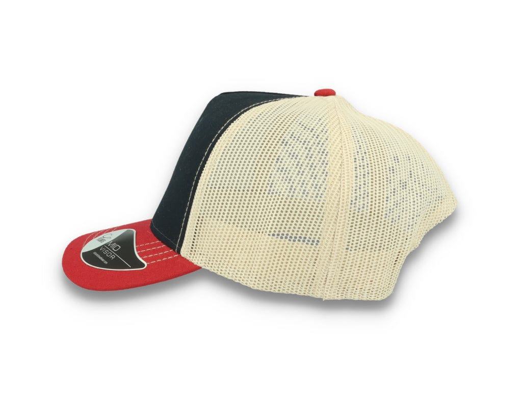 Trucker Cap Navy/Burgundy/Beige Atlantis Rapper Canvas - LOKK