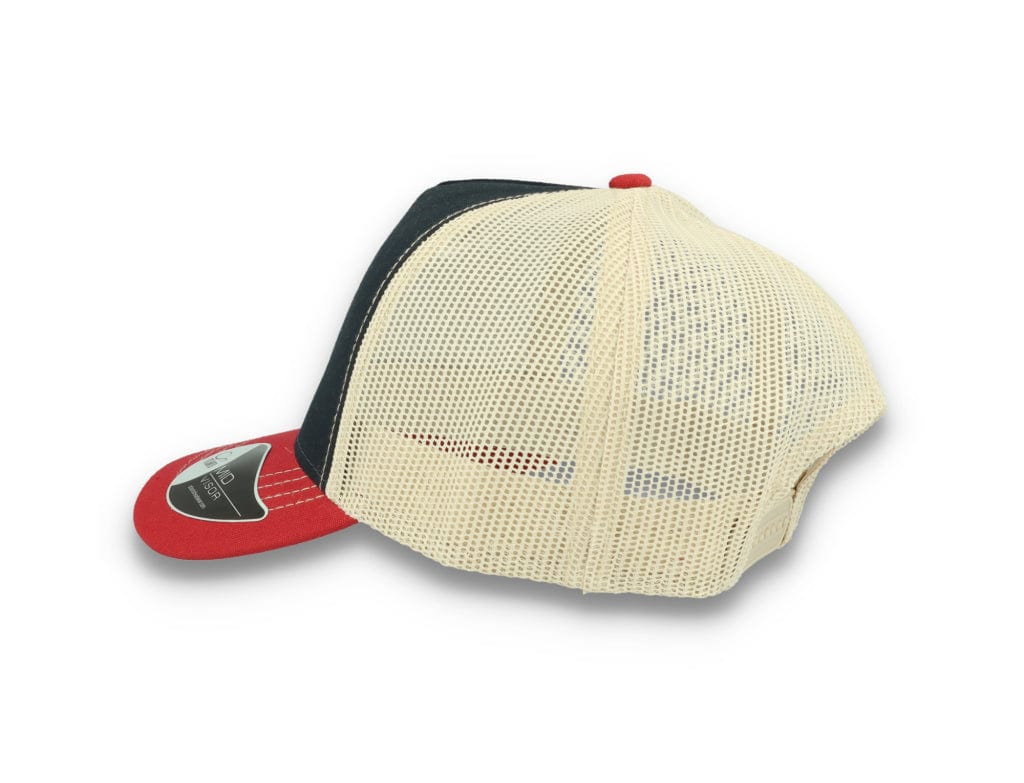 Trucker Cap Navy/Burgundy/Beige Atlantis Rapper Canvas - LOKK