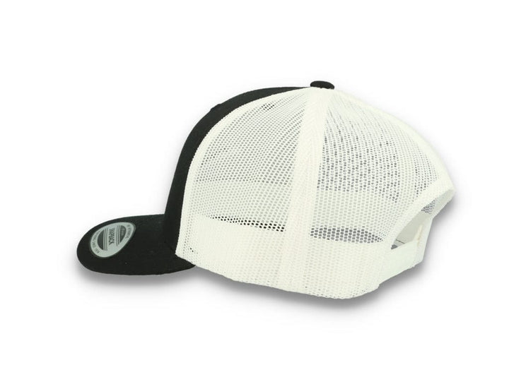 Black Trucker Cap w/ White Mesh Retro - Yupoong 6606T - LOKK