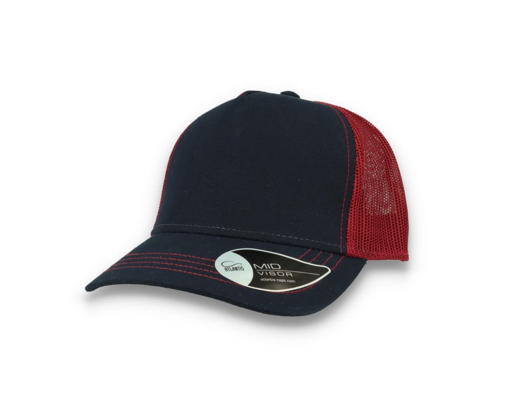 Trucker Cap Navy/Burgundy Atlantis Rapper Canvas - LOKK