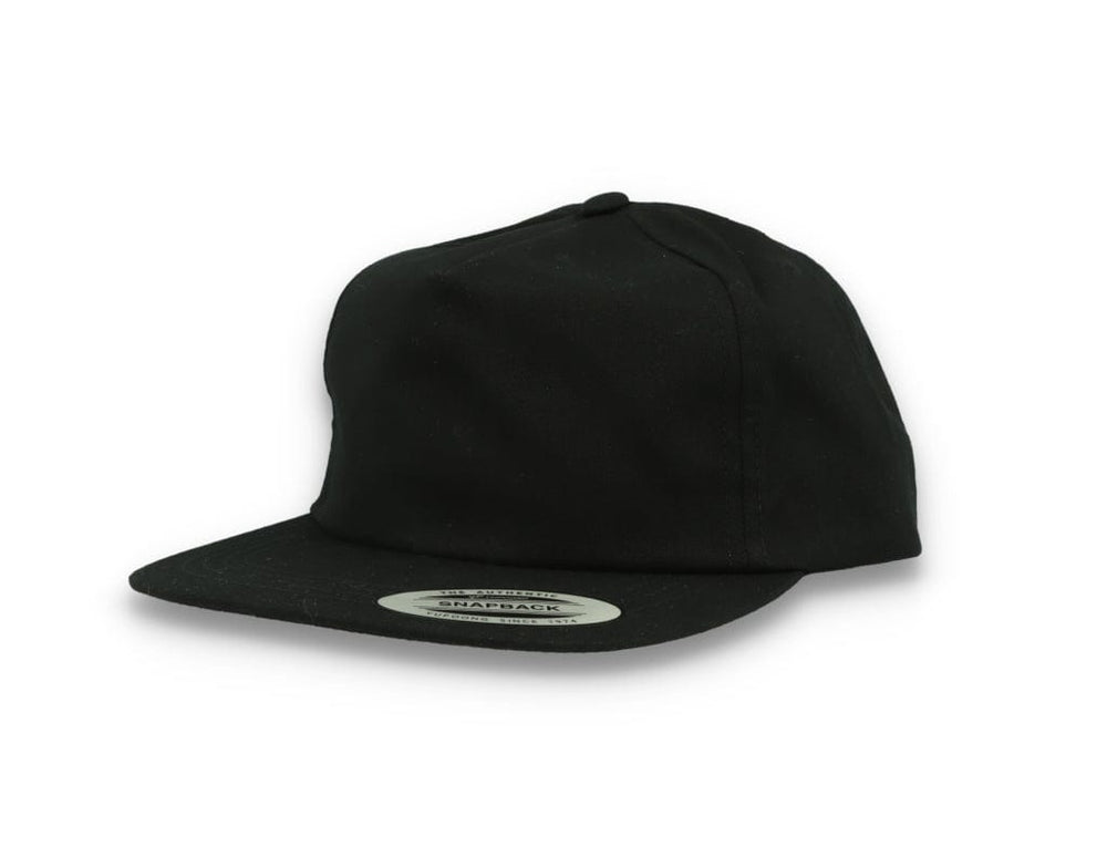 Yupoong 6502 Unstructured 5-Panel Snapback Cap Black - LOKK