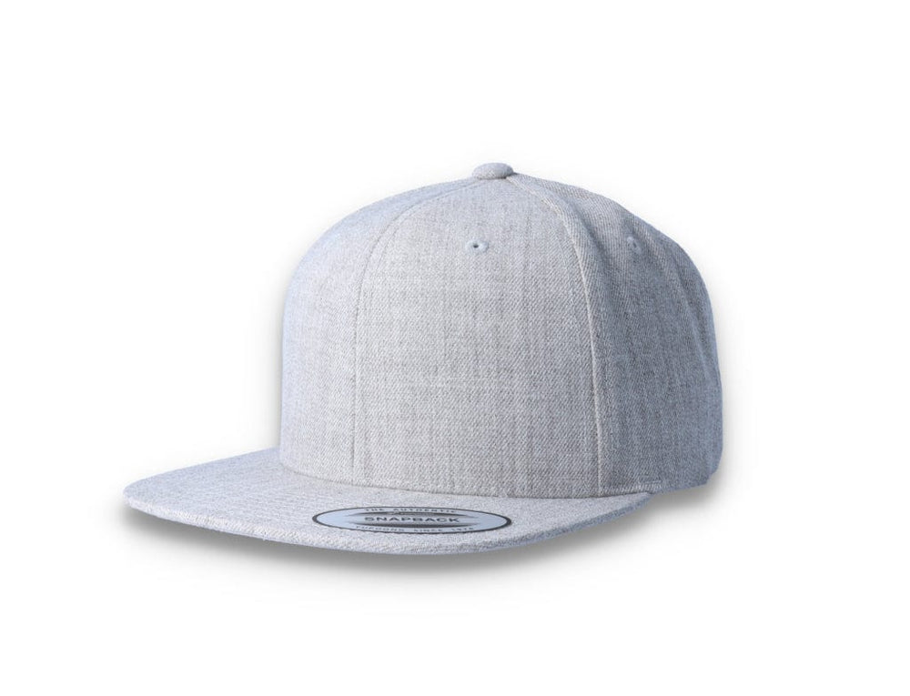 Heather Grey Snapback Cap - Yupoong 6089M - LOKK