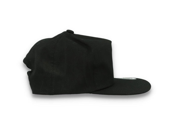 Yupoong 6502 Unstructured 5-Panel Snapback Cap Black - LOKK