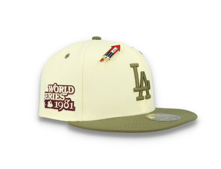59FIFTY MLB World Series Trail Mix Los Angeles Dodgers White/Khaki - LOKK