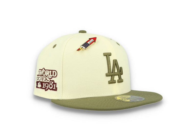 59FIFTY MLB World Series Trail Mix Los Angeles Dodgers White/Khaki - LOKK