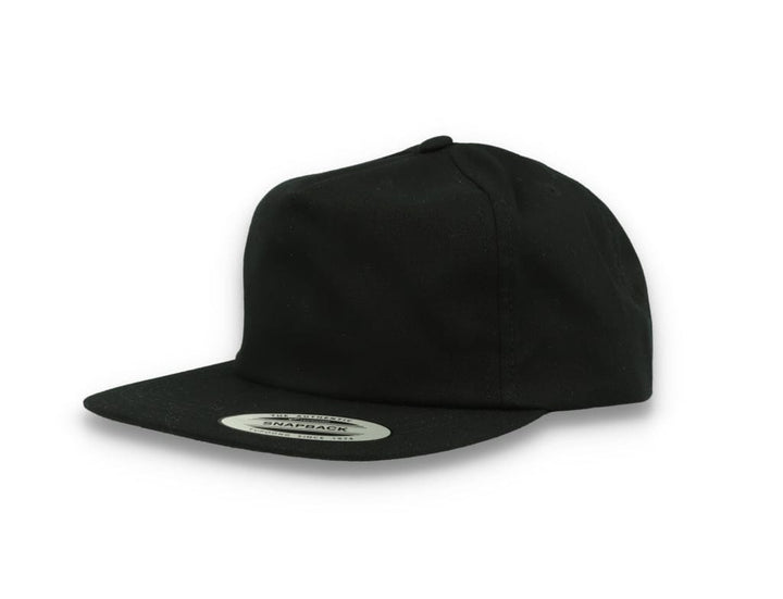 Yupoong 6502 Unstructured 5-Panel Snapback Cap Black - LOKK
