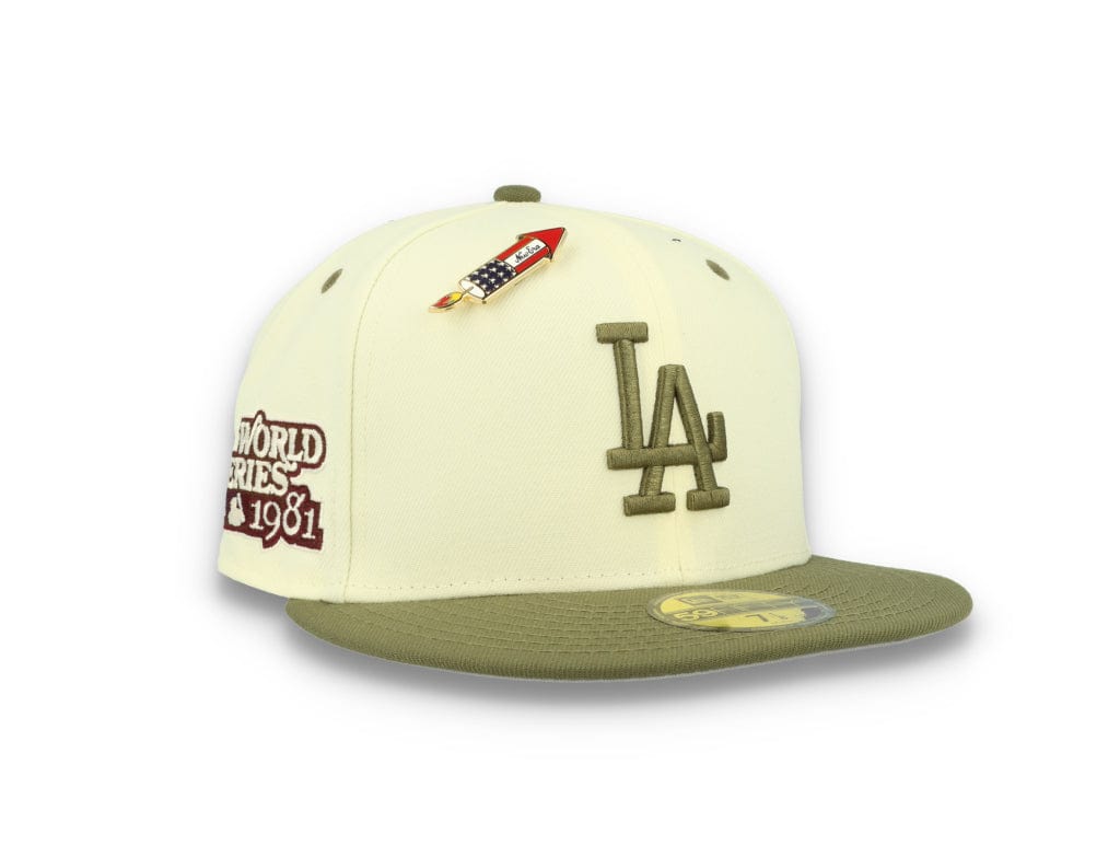59FIFTY MLB World Series Trail Mix Los Angeles Dodgers White/Khaki - LOKK