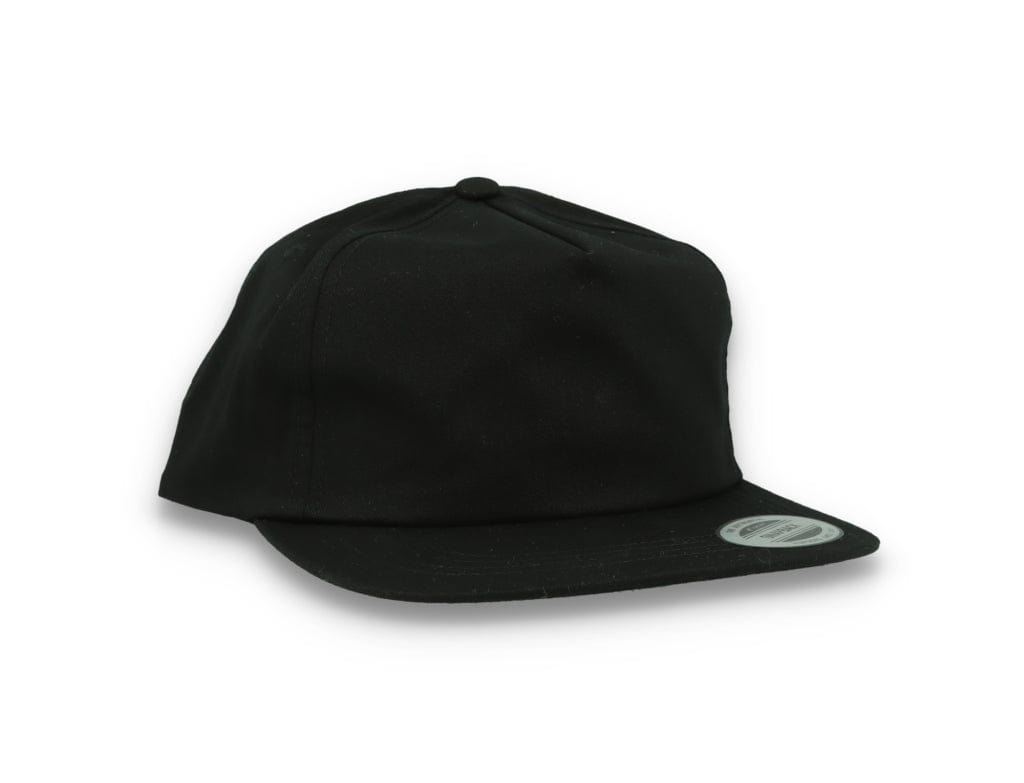 Yupoong 6502 Unstructured 5-Panel Snapback Cap Black - LOKK