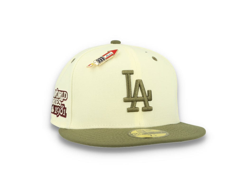 59FIFTY MLB World Series Trail Mix Los Angeles Dodgers White/Khaki - LOKK