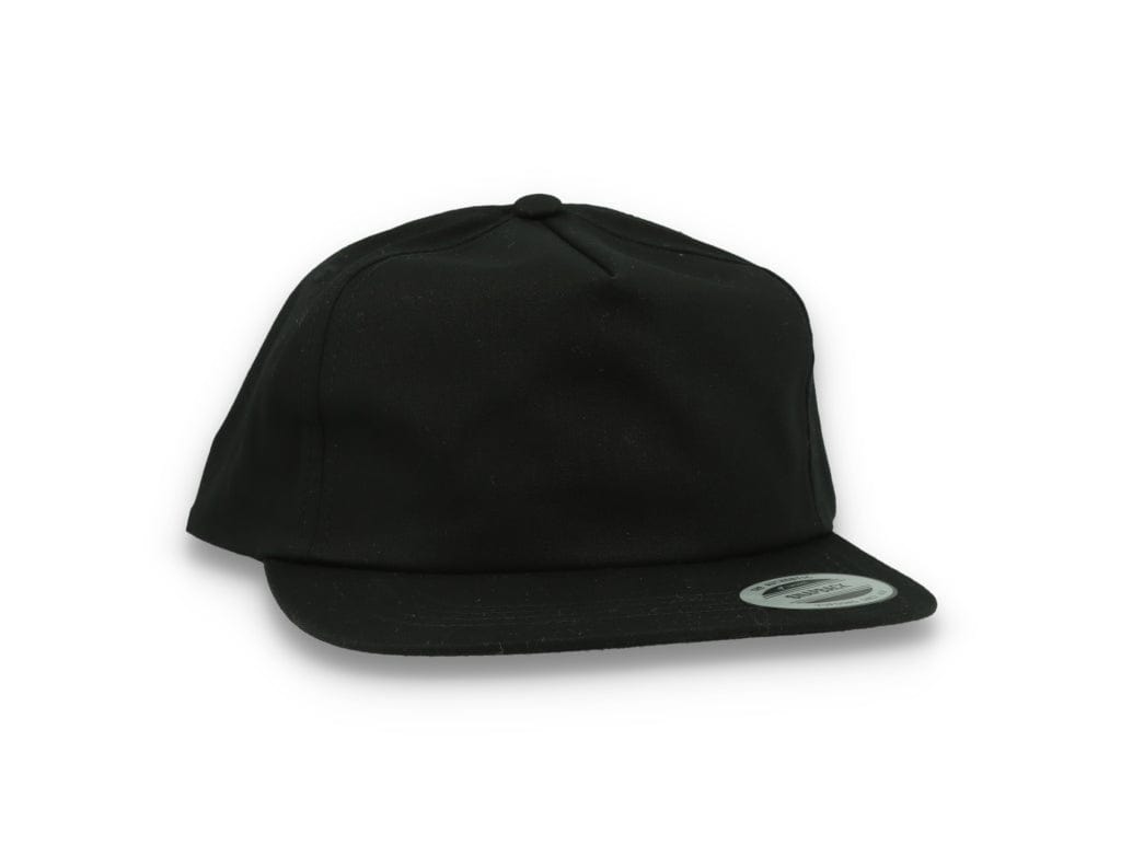 Yupoong 6502 Unstructured 5-Panel Snapback Cap Black - LOKK
