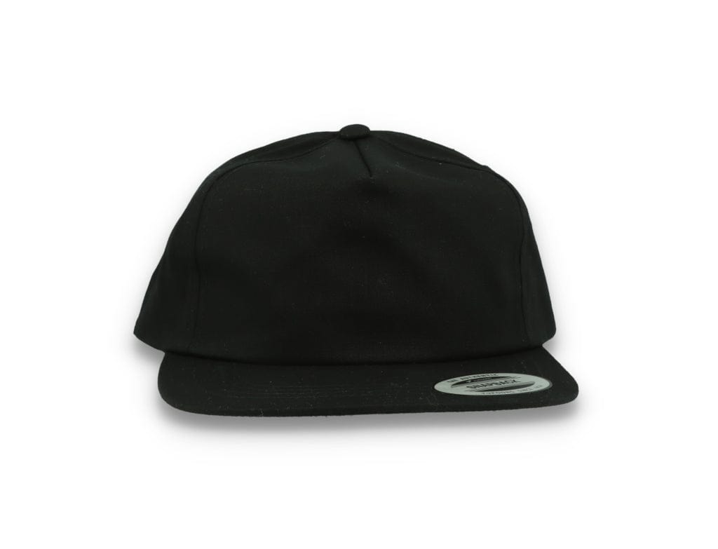 Yupoong 6502 Unstructured 5-Panel Snapback Cap Black - LOKK