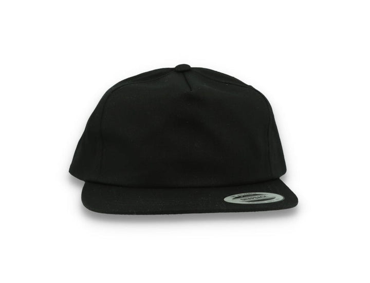 Yupoong 6502 Unstructured 5-Panel Snapback Cap Black - LOKK