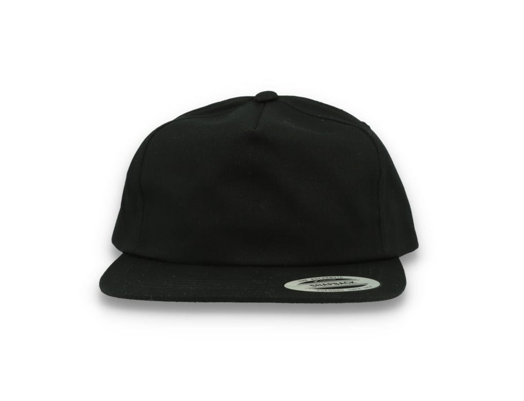 Yupoong 6502 Unstructured 5-Panel Snapback Cap Black - LOKK