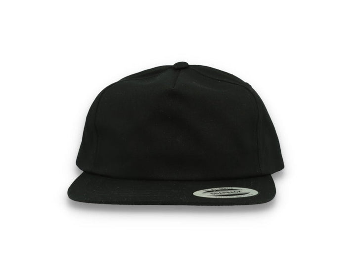 Yupoong 6502 Unstructured 5-Panel Snapback Cap Black - LOKK