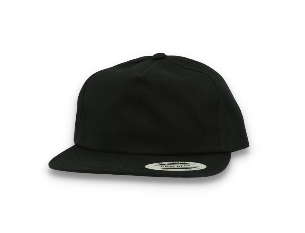 Yupoong 6502 Unstructured 5-Panel Snapback Cap Black - LOKK
