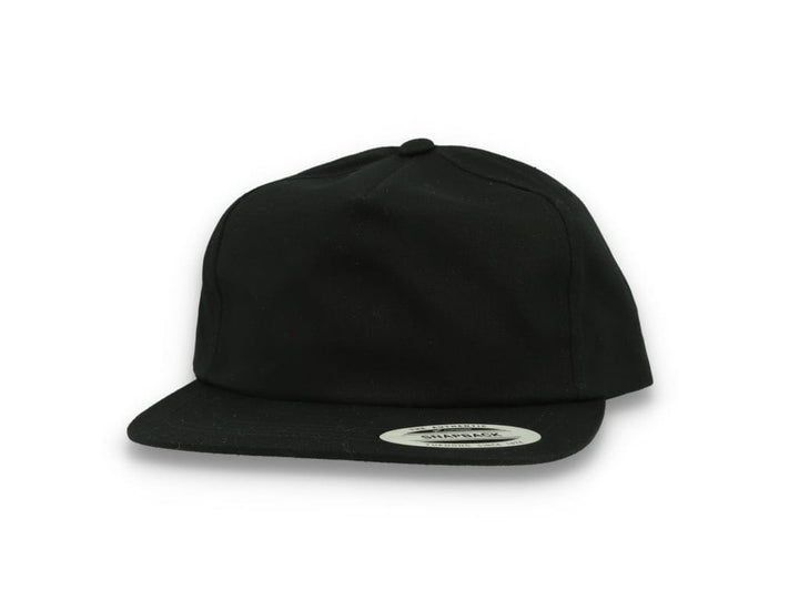 Yupoong 6502 Unstructured 5-Panel Snapback Cap Black - LOKK