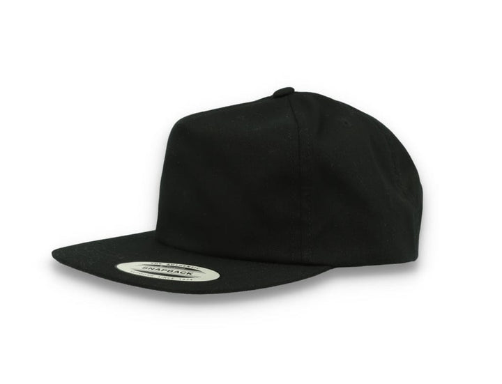 Yupoong 6502 Unstructured 5-Panel Snapback Cap Black - LOKK