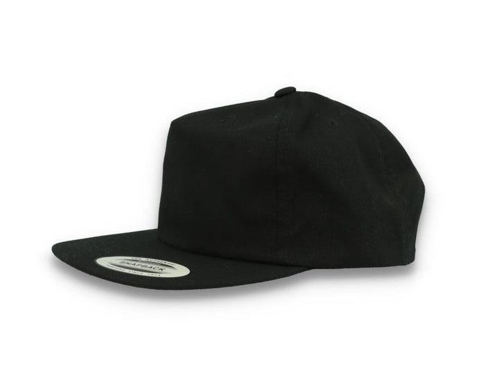 Yupoong 6502 Unstructured 5-Panel Snapback Cap Black - LOKK