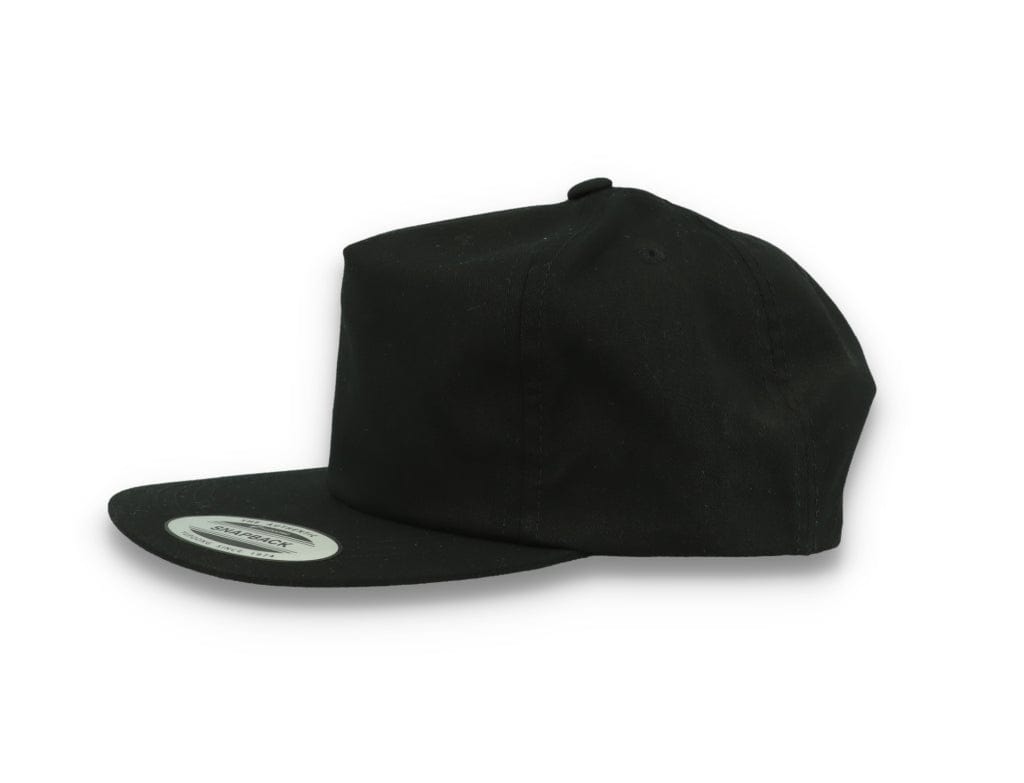 Yupoong 6502 Unstructured 5-Panel Snapback Cap Black - LOKK