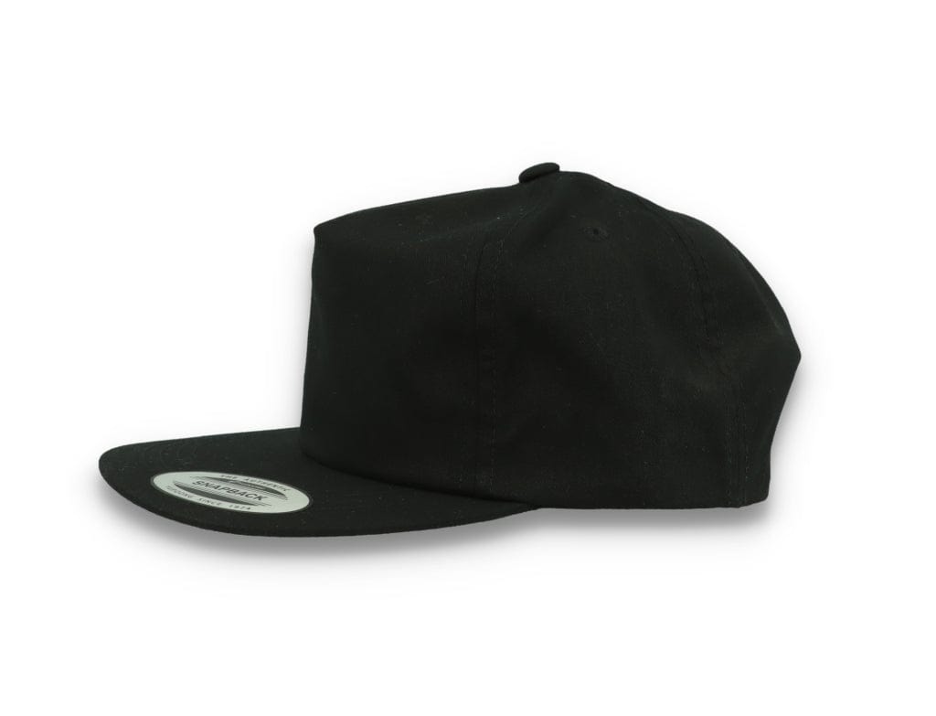 Yupoong 6502 Unstructured 5-Panel Snapback Cap Black