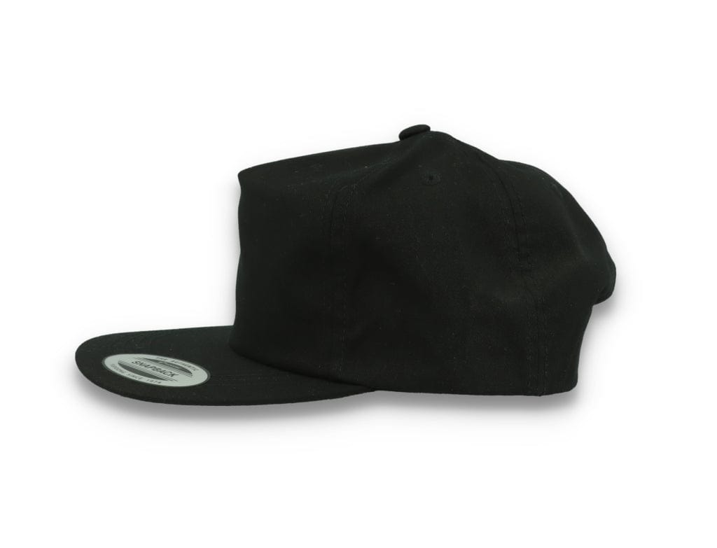 Yupoong 6502 Unstructured 5-Panel Snapback Cap Black - LOKK