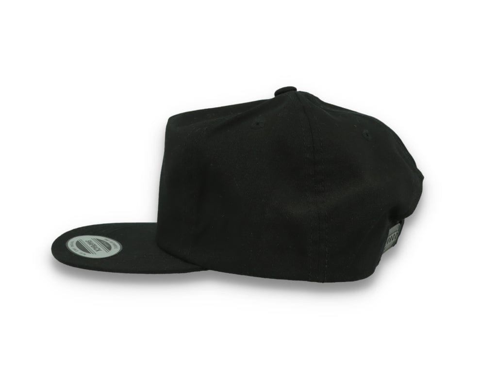 Yupoong 6502 Unstructured 5-Panel Snapback Cap Black - LOKK