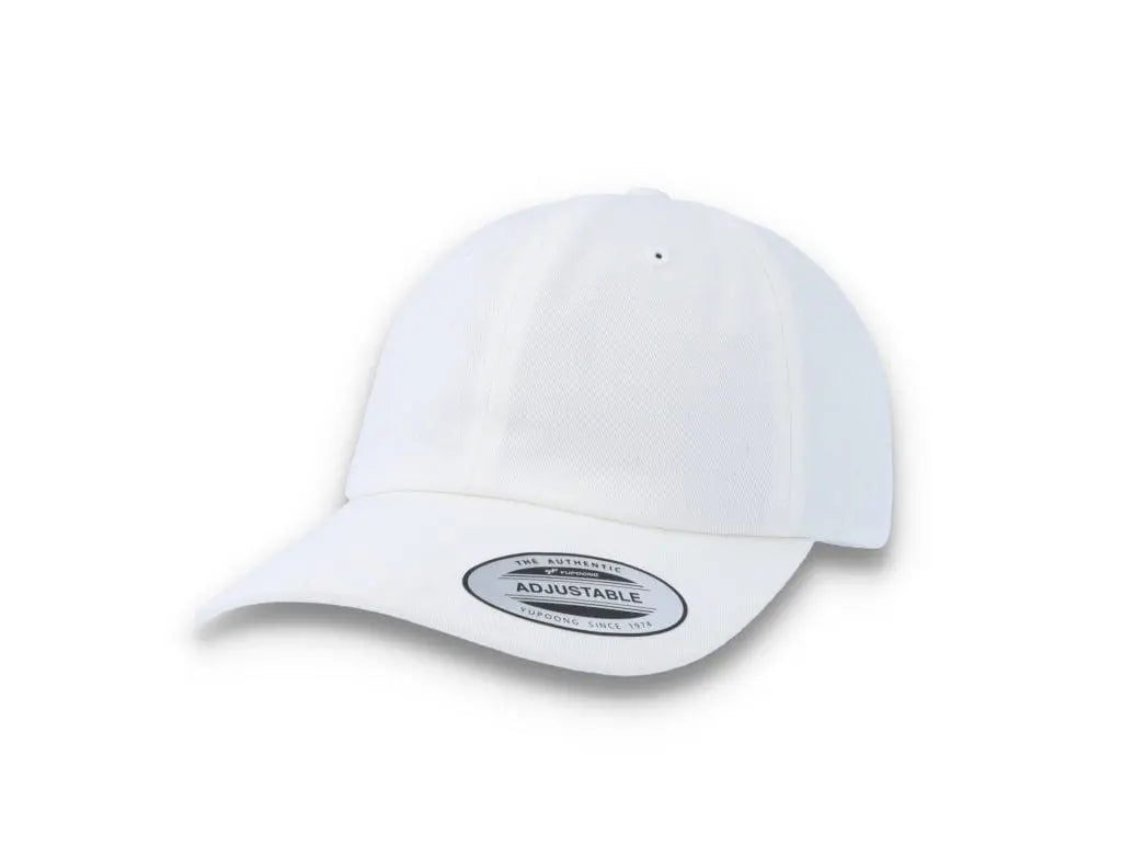 White Dad Cap Low Profile Cotton Twill - Yupoong 6245CM - LOKK