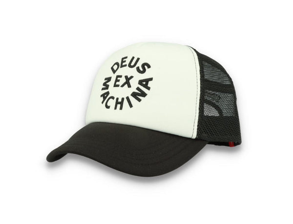 Trucker Cap Black Deus Circle Logo Black/White - LOKK