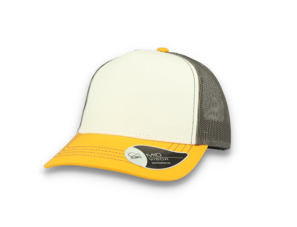 Trucker Cap White/Yellow/Dark Grey Atlantis Rapper Canvas - LOKK