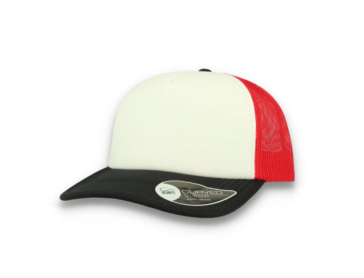 Trucker Cap White/Red/Black Atlantis Rapper Foam - LOKK