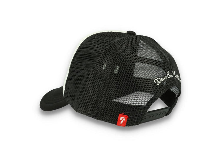 Trucker Cap Black Deus Circle Logo Black/White - LOKK