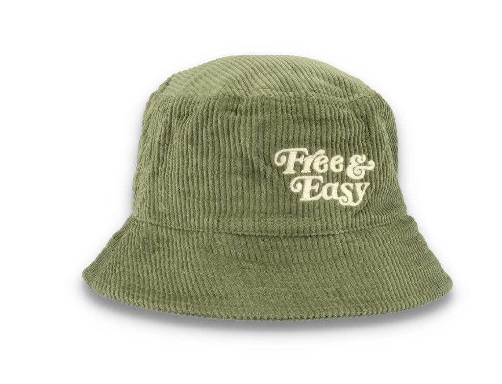 Bucket Hat Olive Green Free & Easy Don't Trip Fat Corduroy - LOKK