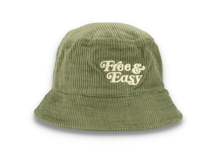 Bucket Hat Olive Green Free & Easy Don't Trip Fat Corduroy - LOKK
