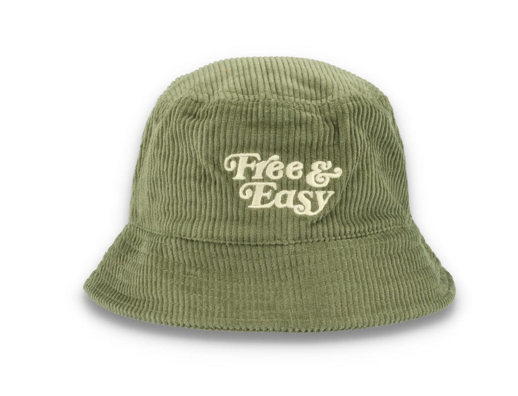 Bucket Hat Olive Green Free & Easy Don't Trip Fat Corduroy - LOKK