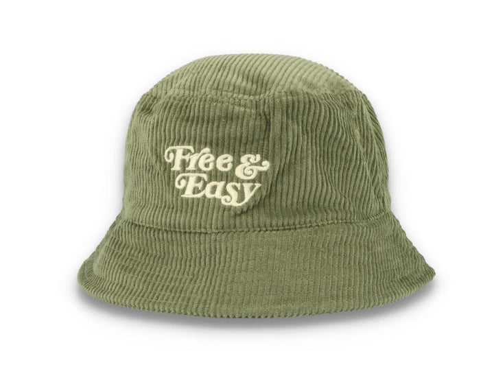 Bucket Hat Olive Green Free & Easy Don't Trip Fat Corduroy - LOKK