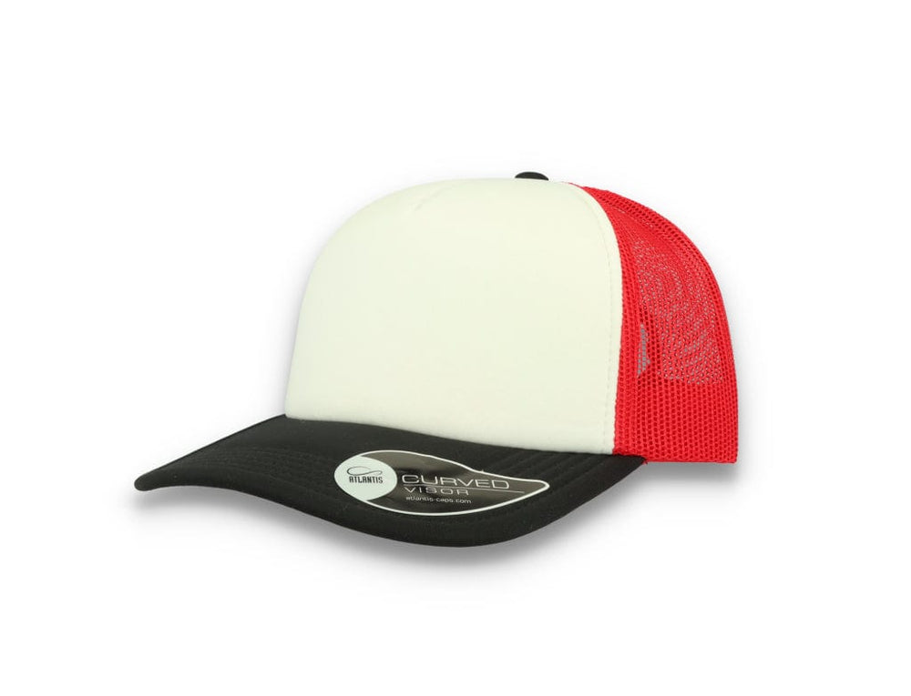 Trucker Cap White/Red/Black Atlantis Rapper Foam - LOKK