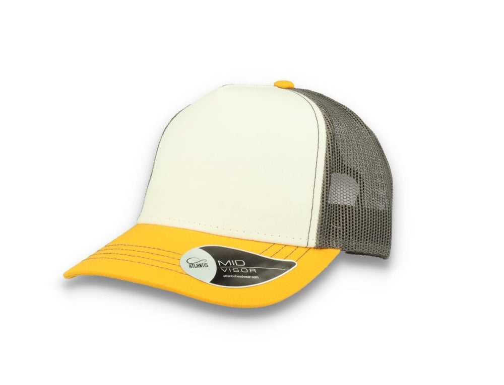 Trucker Cap White/Yellow/Dark Grey Atlantis Rapper Canvas - LOKK