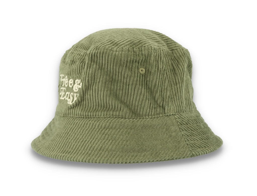 Bucket Hat Olive Green Free & Easy Don't Trip Fat Corduroy - LOKK