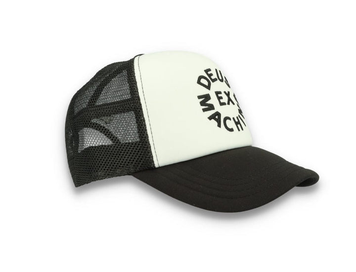 Trucker Cap Black Deus Circle Logo Black/White - LOKK