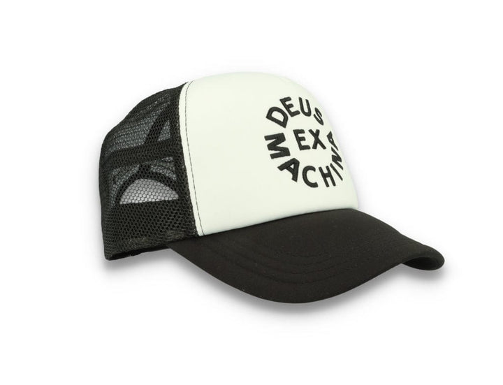 Trucker Cap Black Deus Circle Logo Black/White - LOKK