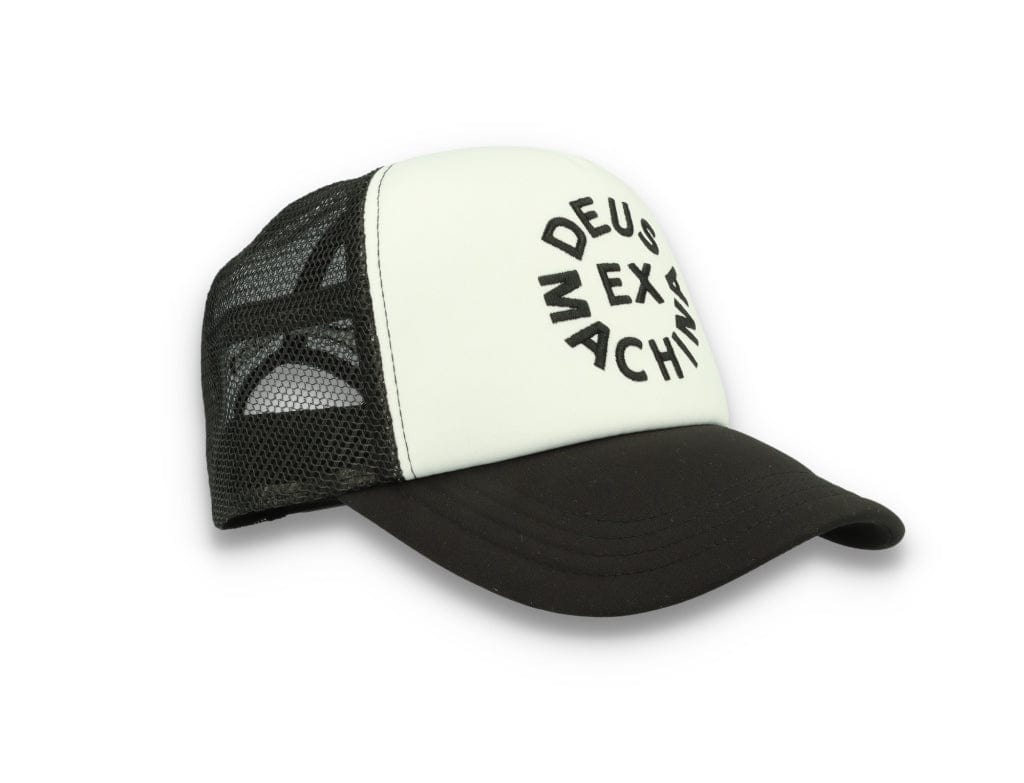 Trucker Cap Black Deus Circle Logo Black/White